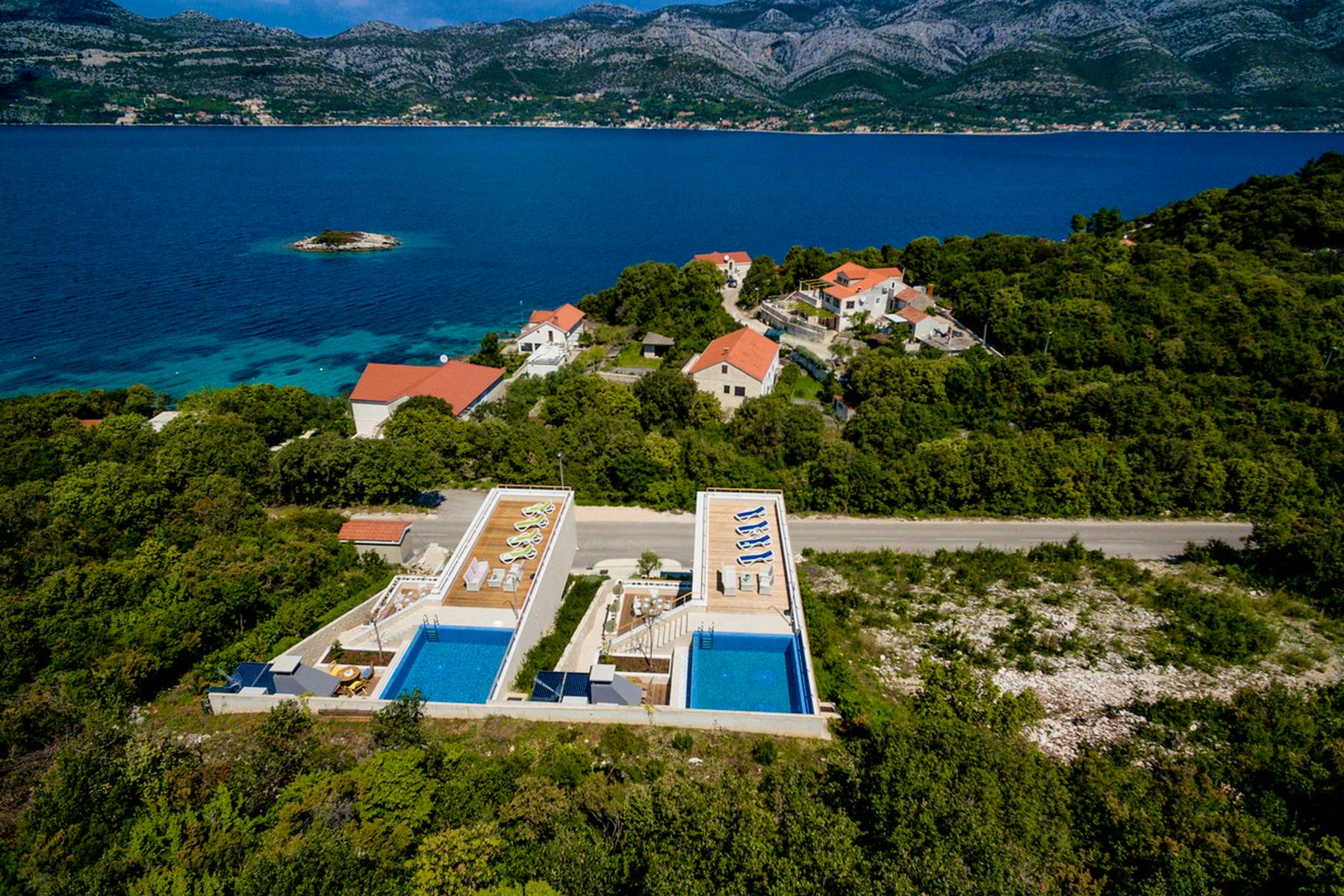 View of the villa from air