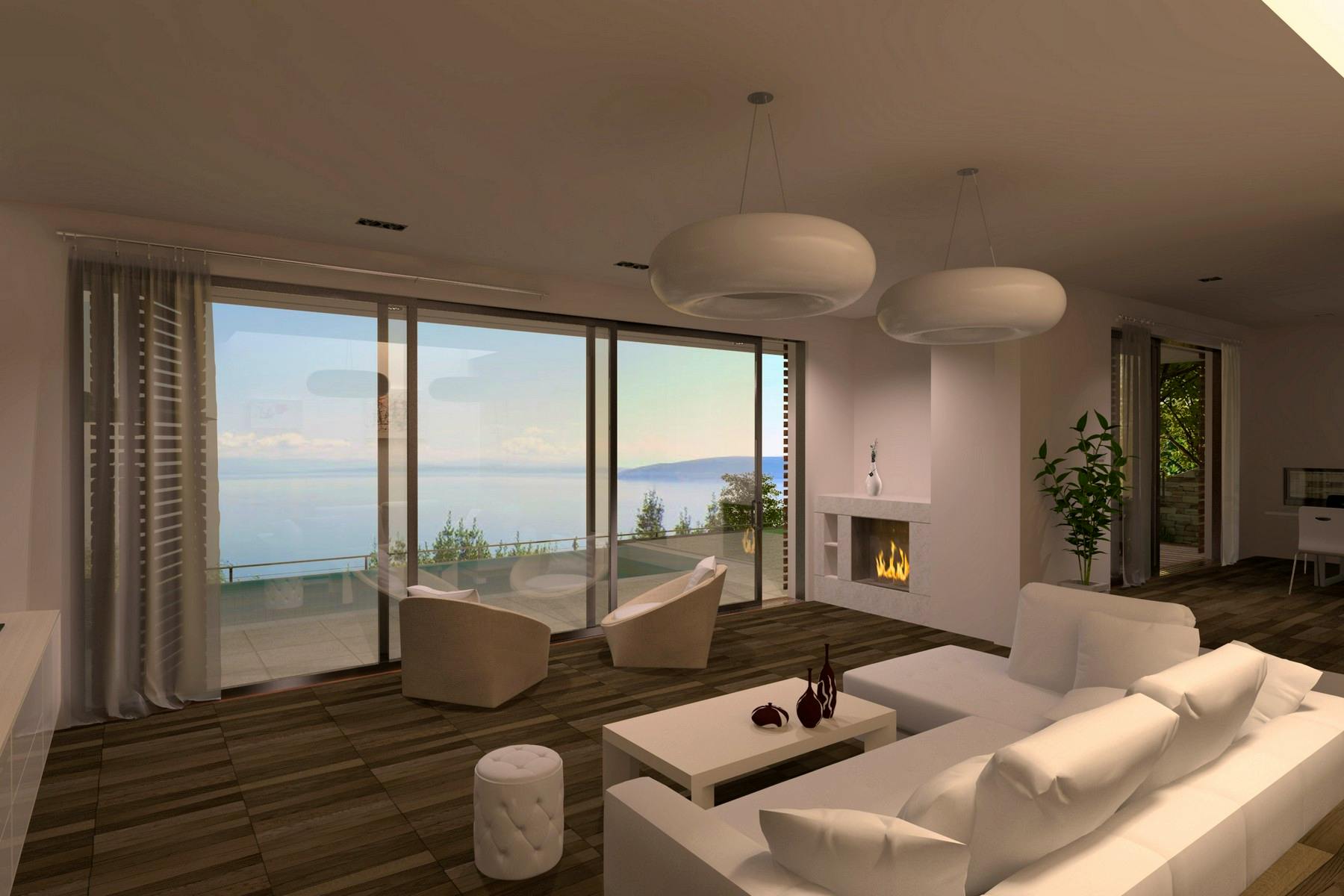 Living room with open sea view