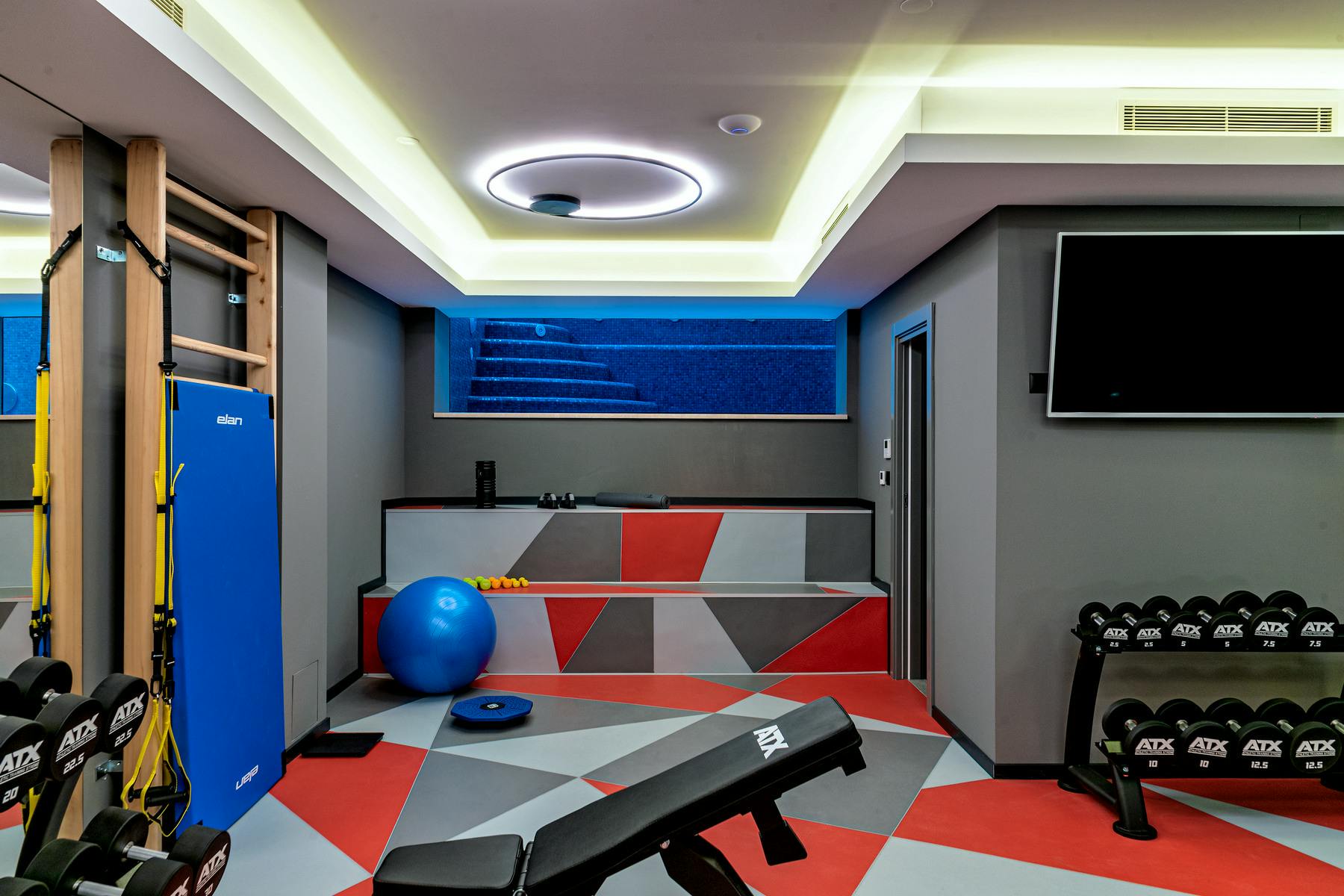 Modern fitness area