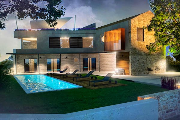 New development villa with swimming pool in Istria