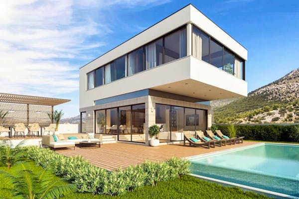 3 D of contemporary villa near Trogir
