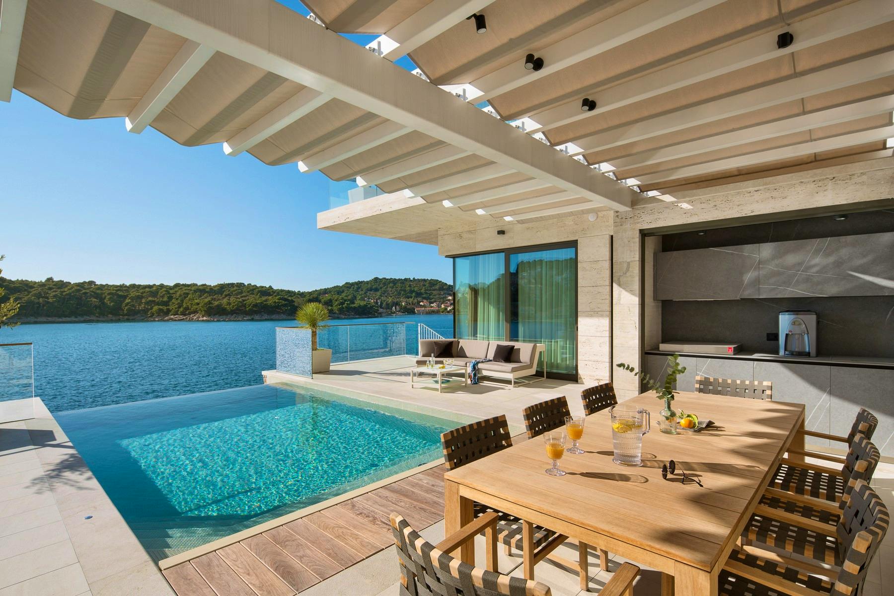 Stunning waterfront villa with pool 