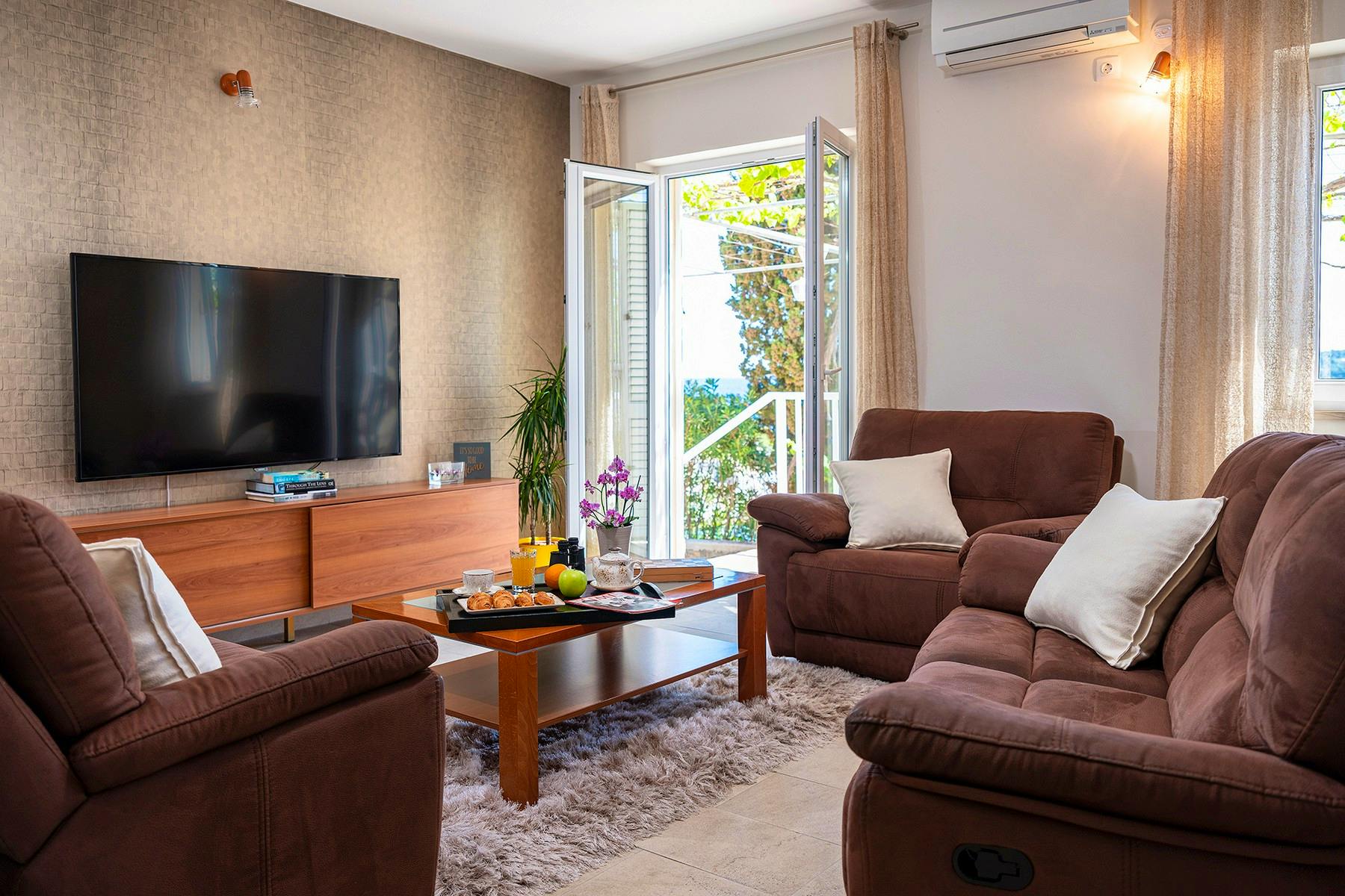 Elegant living room with modern amenities