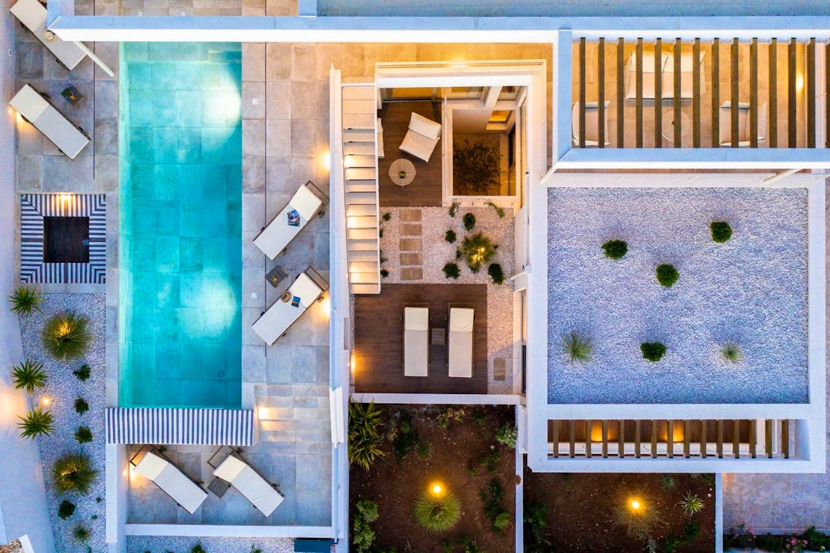 Bird-eye view of the villa