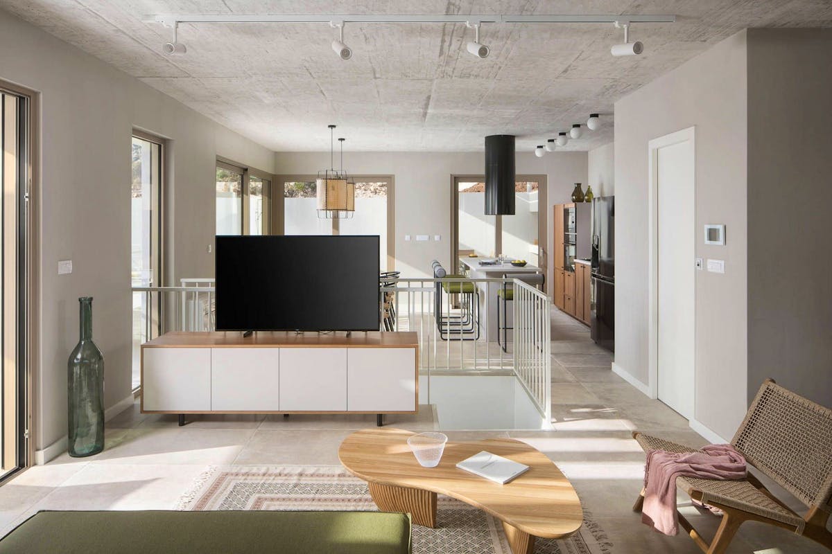 Open space living area on the top floor