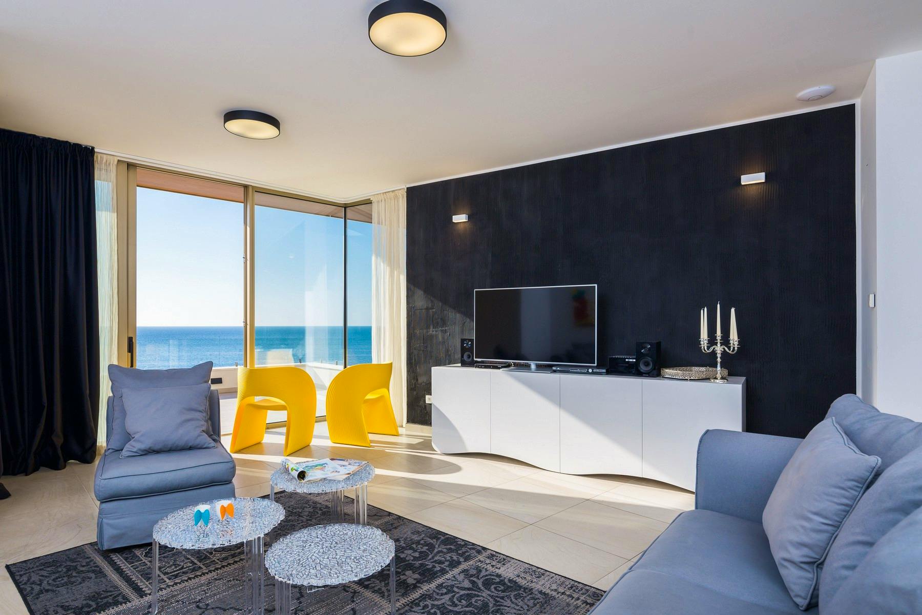 Living room offers open sea view