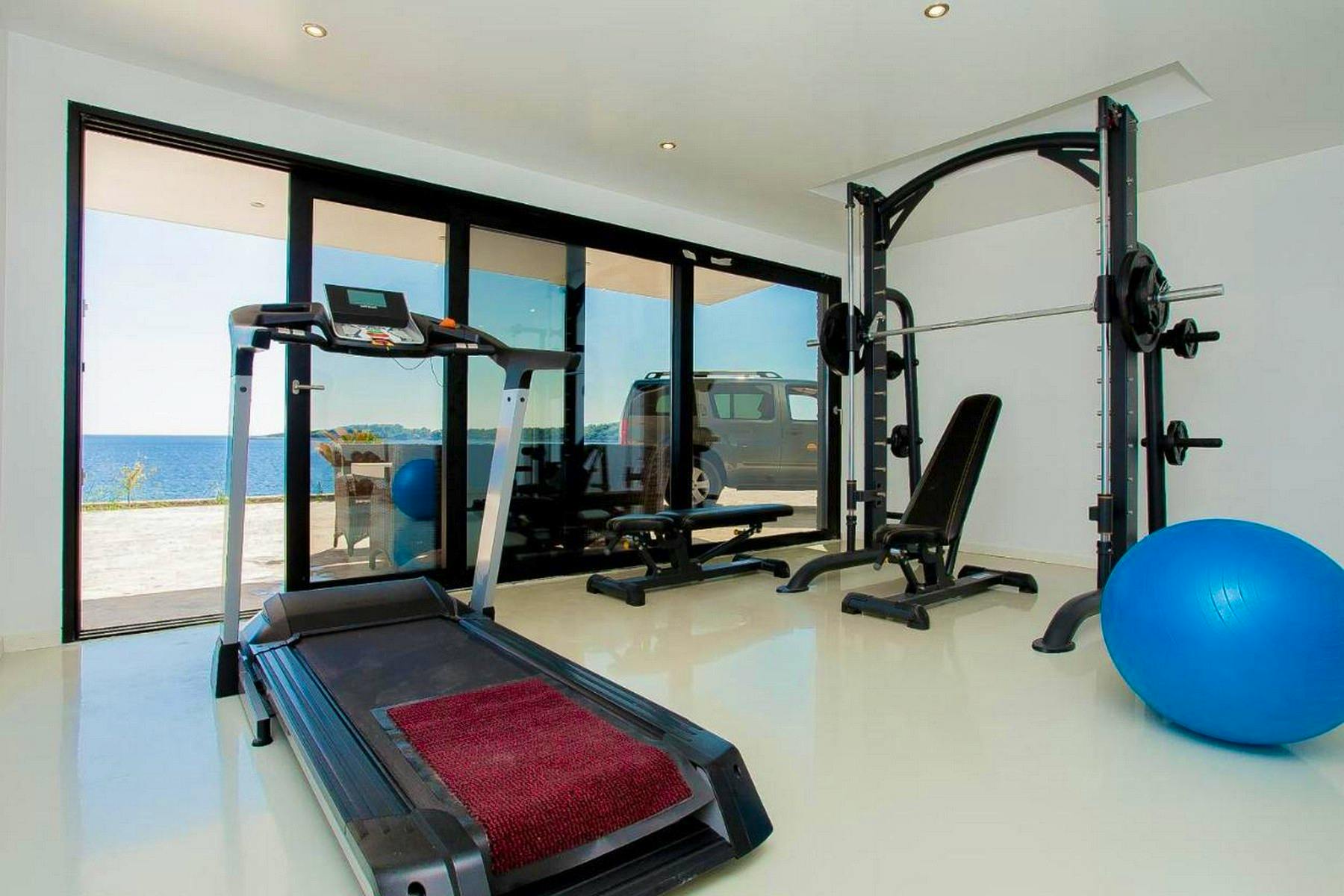Modern gym area in the villa