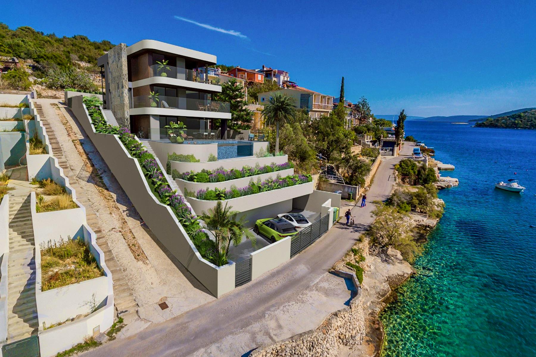 Project of luxury seafront villa