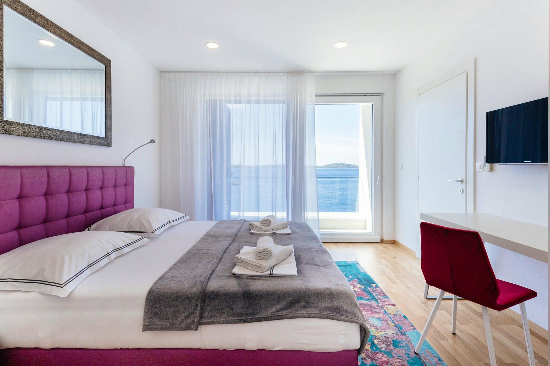 Double bedroom offering open sea view
