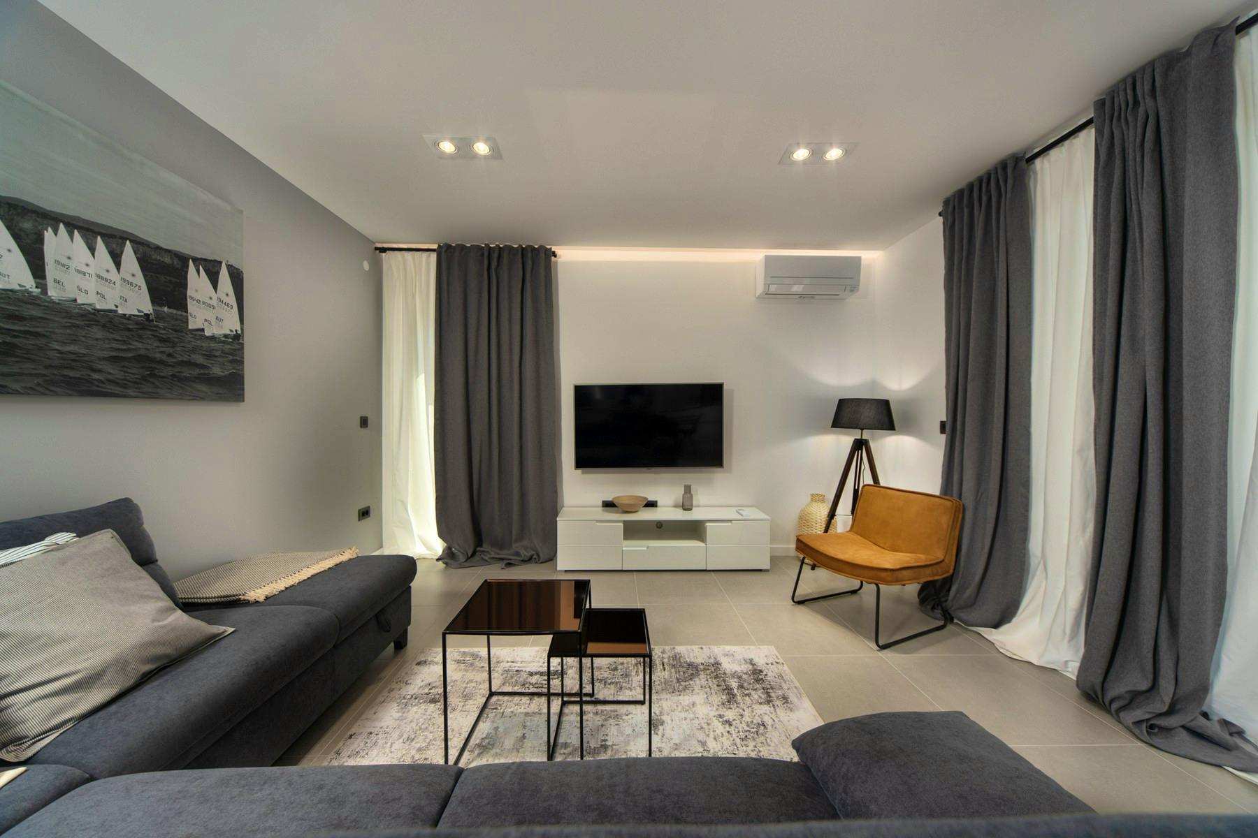 Elegant living room with modern amenities