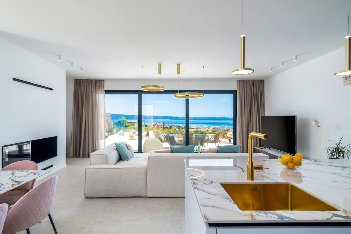 Open concept living room area  