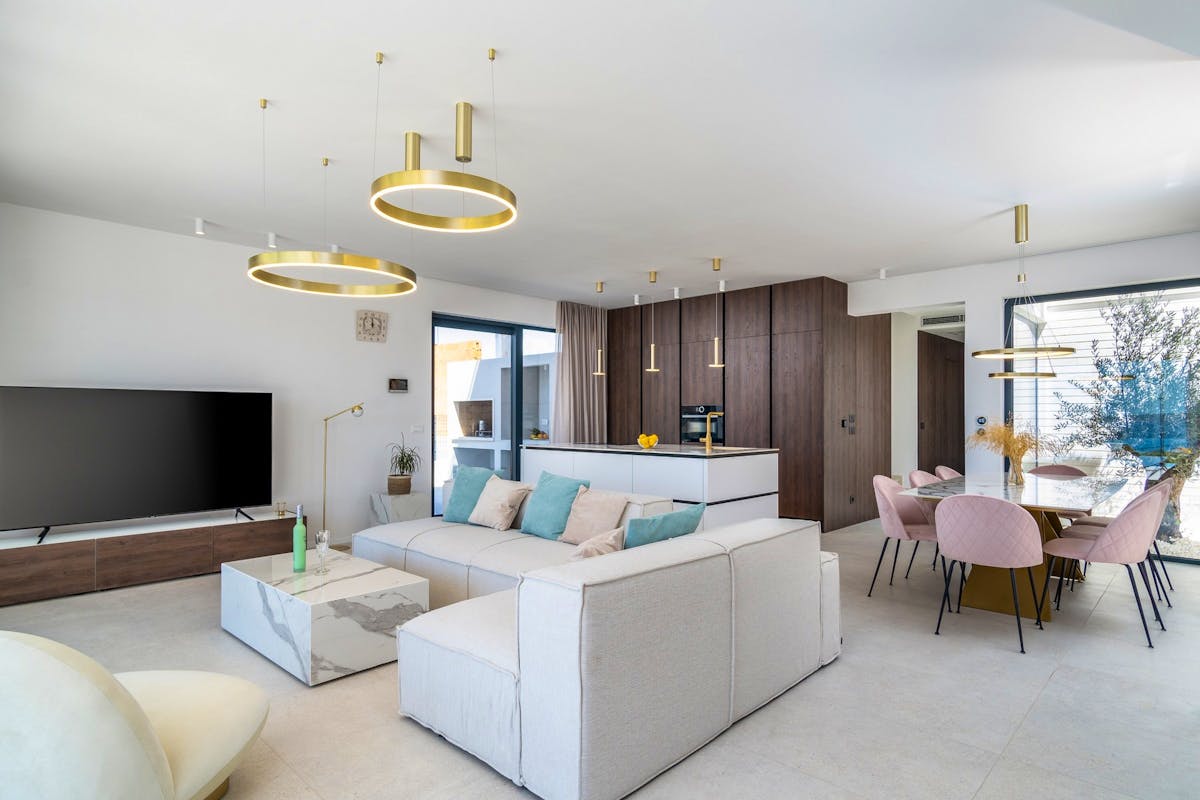 Open concept living room area