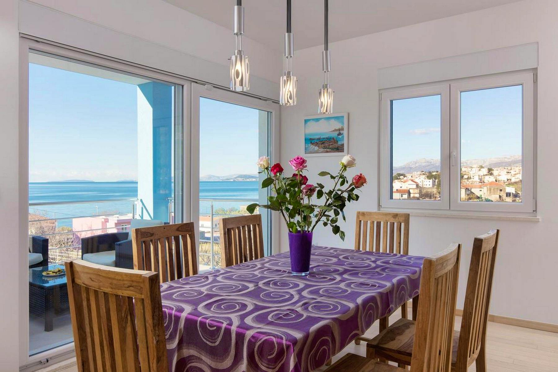 Dining area overlooking the sea