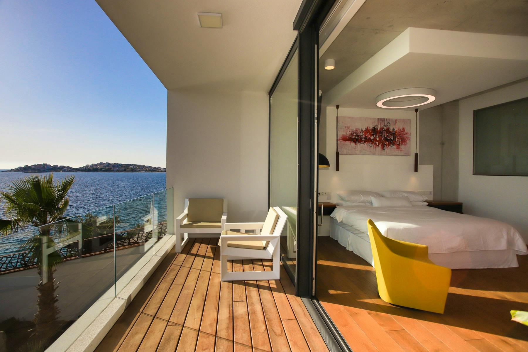 Ensuite bedroom with terrace and spectacular sea view