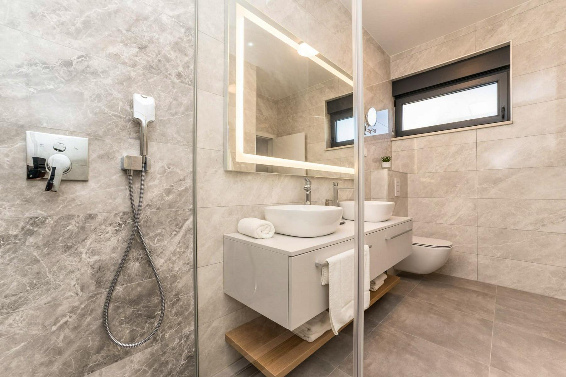 Spacious bathroom with walk-in shower