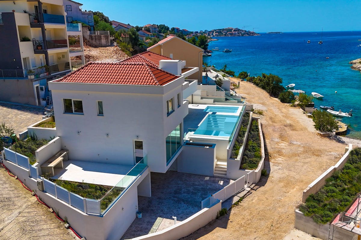 Seafront villa with pool near Rogoznica for sale