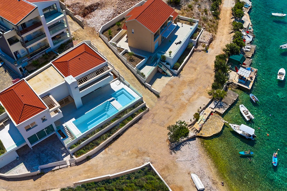 Luxury villa in the first row to the sea near Rogoznica for sale