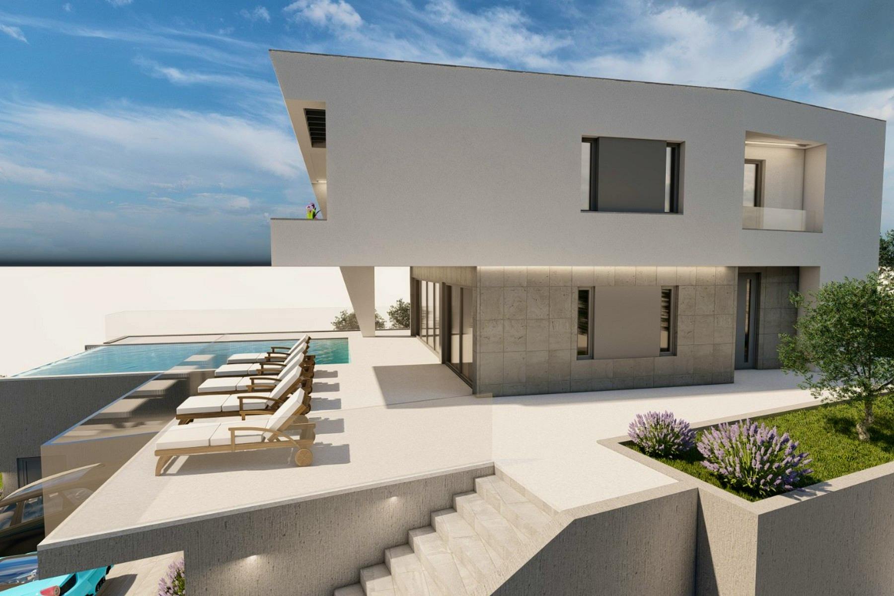 New modern villa under construction near Split