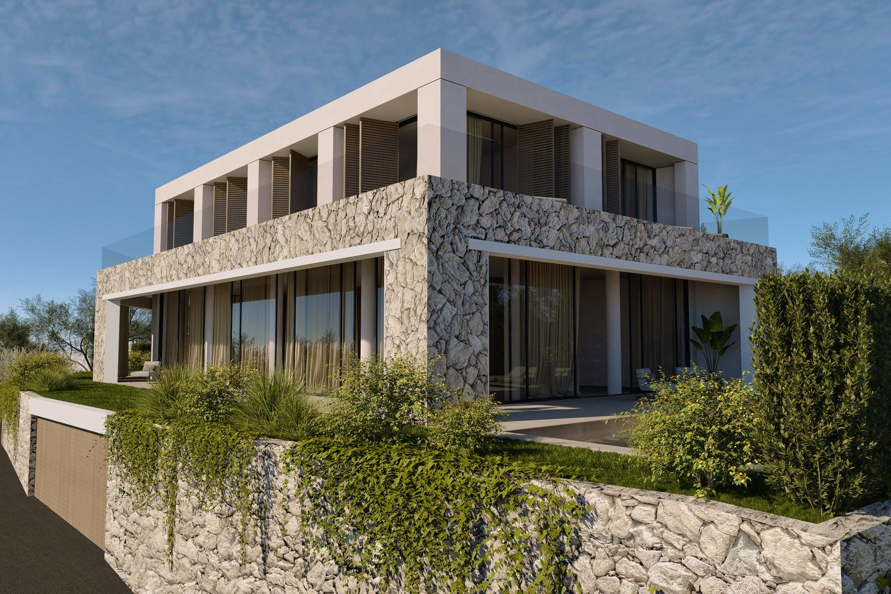 3D visualization of a stone villa