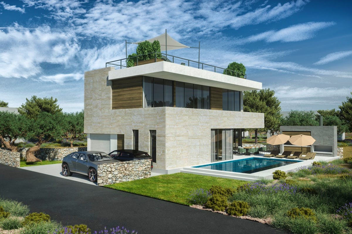 Newly built modern villa with swimming pool