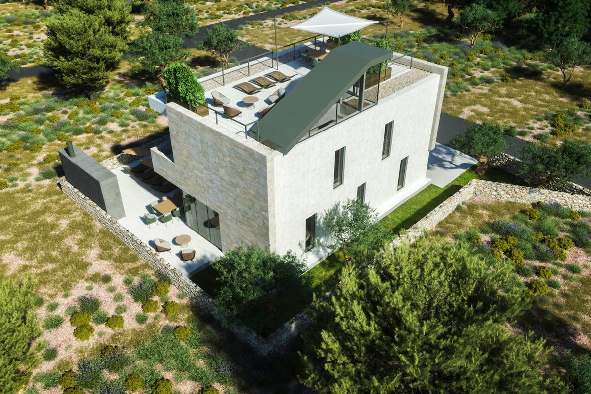 Contemporary villa with roof terrace near Zadar
