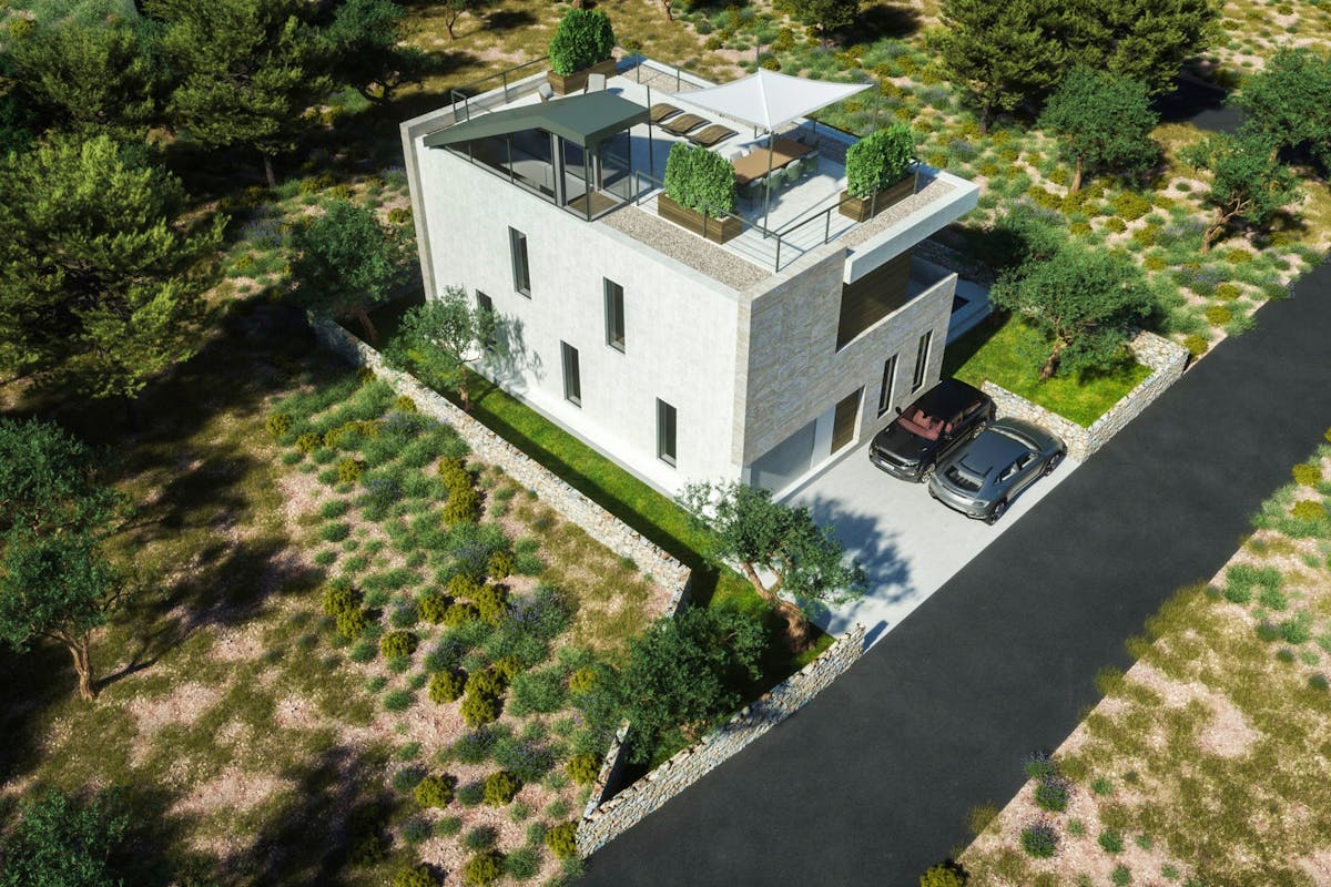 Modern villa with swimming pool in a peaceful location near Zadar