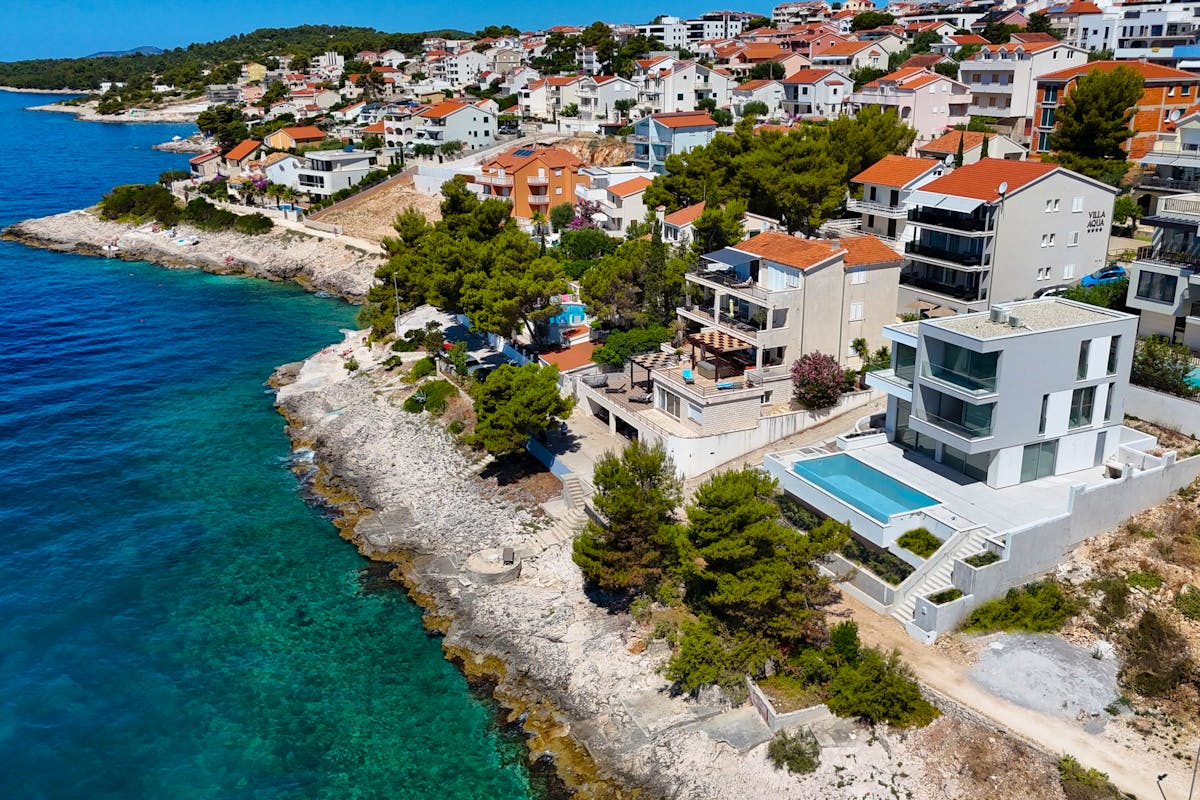 Luxury seafront villa with swimming pool near Trogir for sale
