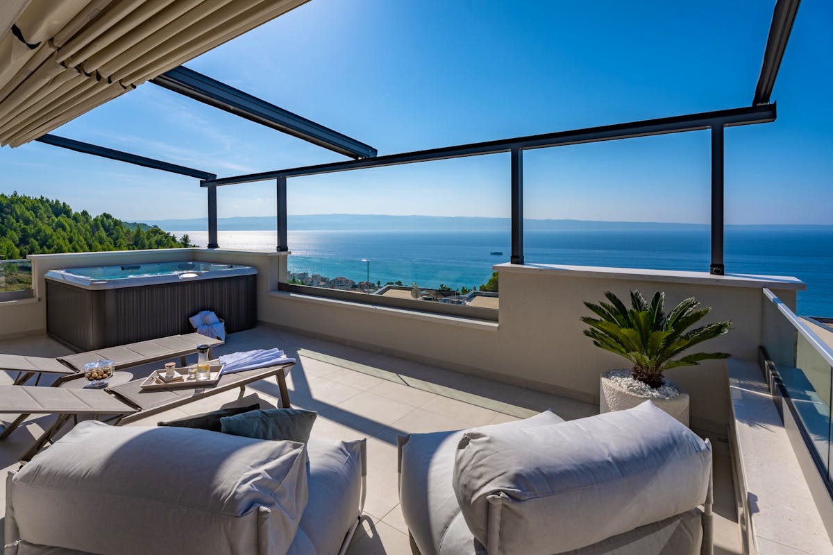 Open sea view from the spacious terrace