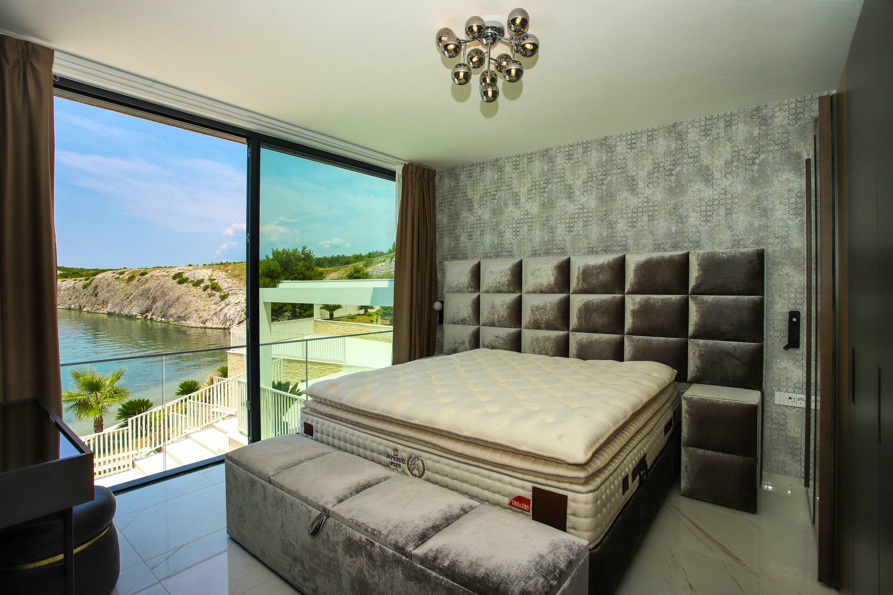 Elegant bedroom with sea view