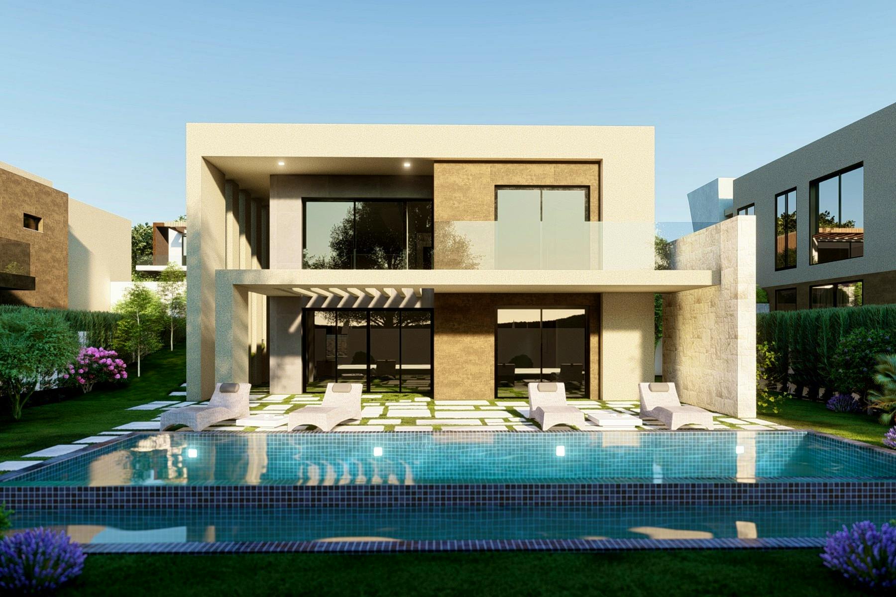 Visualisation of a luxury villa with swimming pool for sale near Zadar