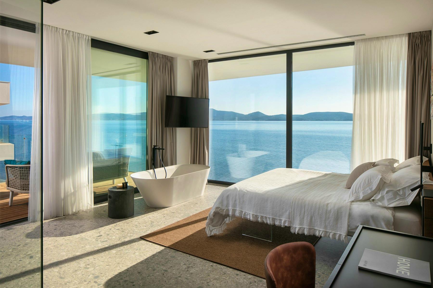 En-suite bedroom with spectacular sea view