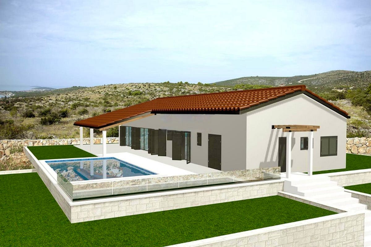 Prodaje se vila u izgradnji na velikoj parceli u blizini Rogoznice