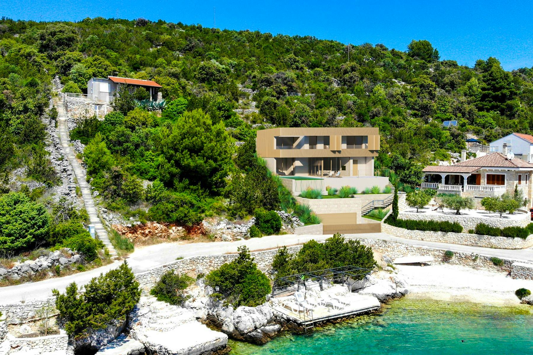 Seafront plot near Trogir for sale