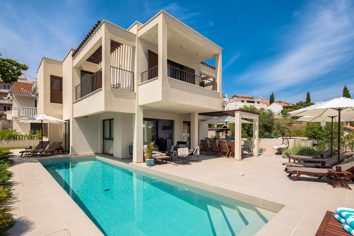 Contemporary villa with a swimming pool near Trogir for sale