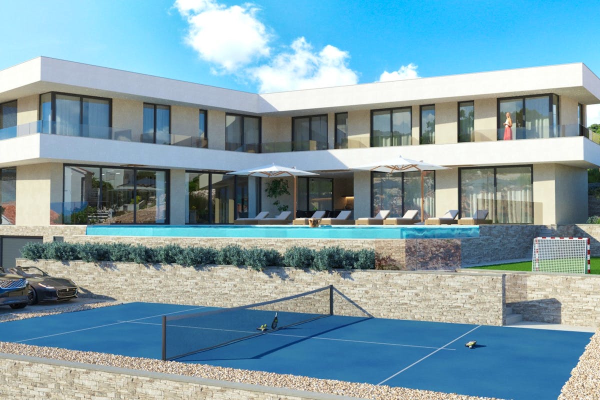 Contemporary villa with  pool near Rogoznica for sale