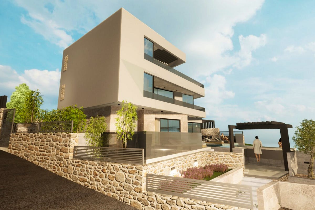 Modern villa with seaview near Rogoznica for sale