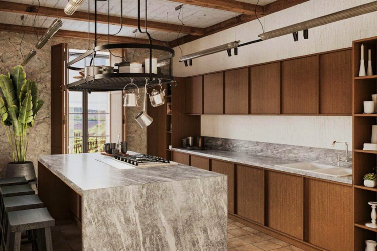 Elegant kitchen with an island