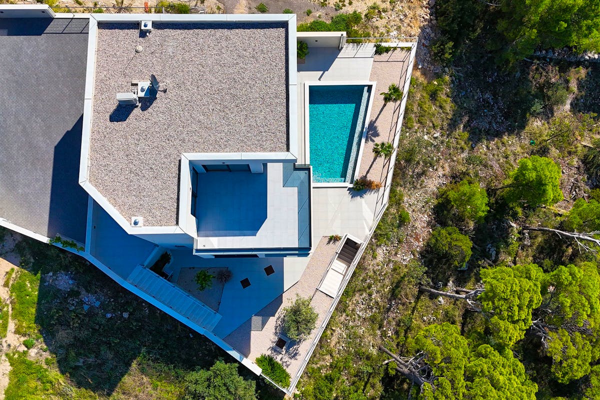Bird-eye view of the villa
