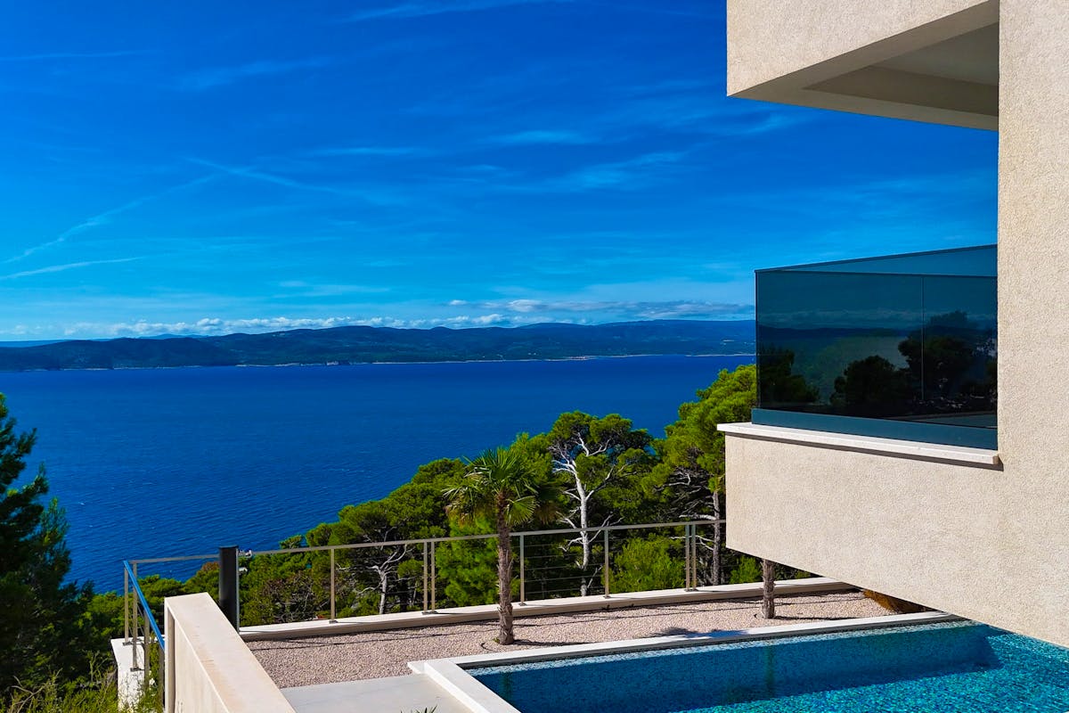 Open sea view from the newly built villa in Makarska Riviera