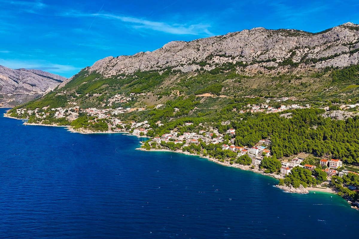 Panoramic view of the shores in Makarska Riviera