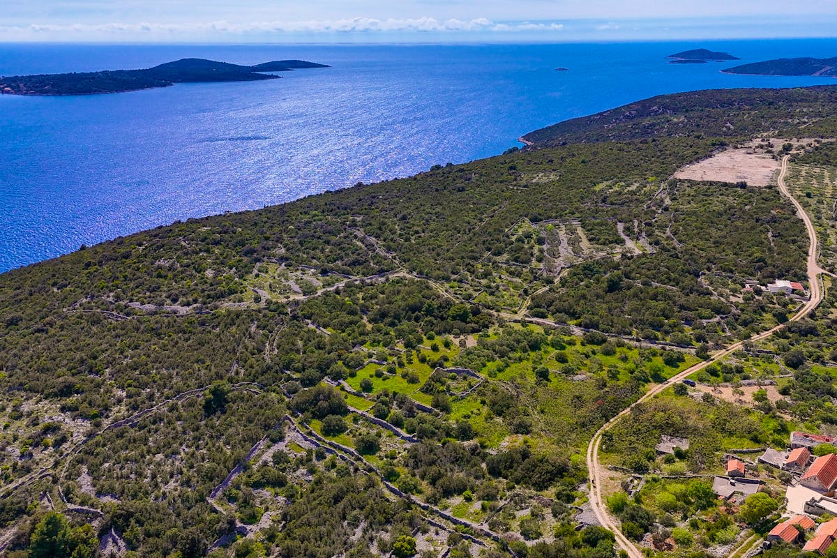 Sea view from the plot near Rogoznica for sale
