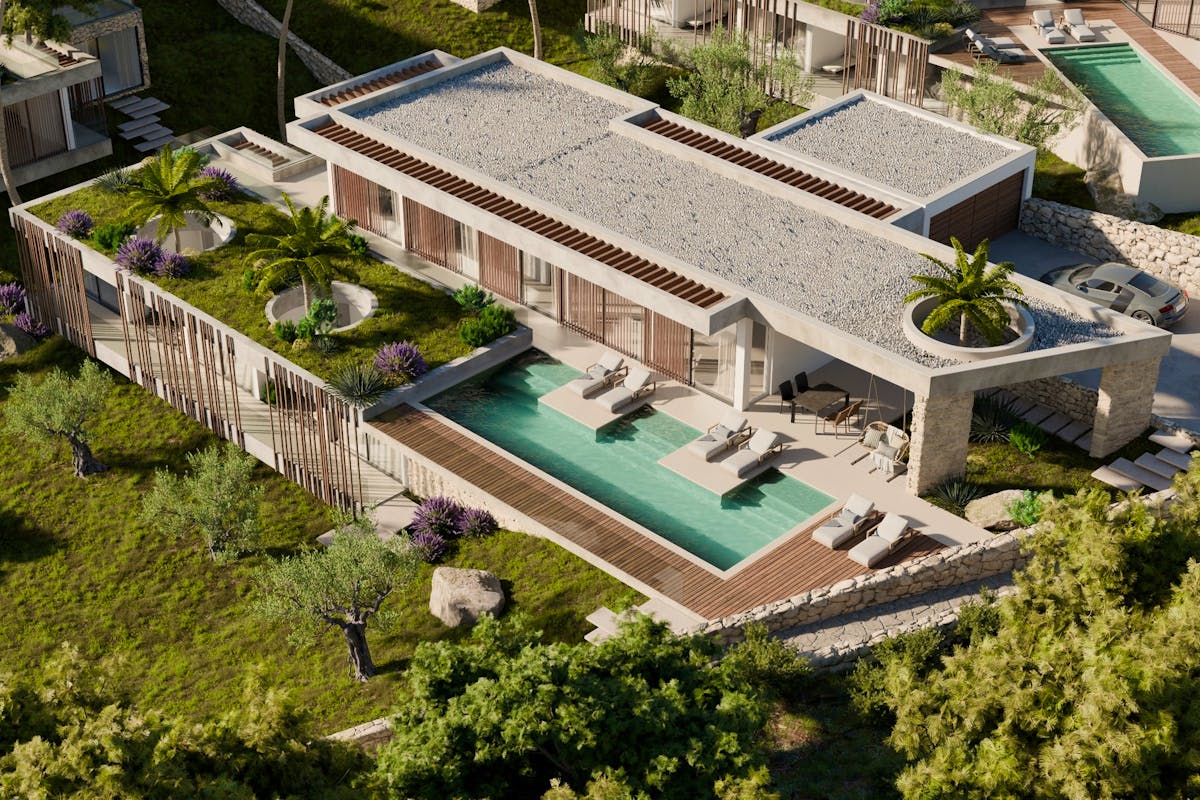 Modern house with luxury apartments and swimming pool on Hvar for sale