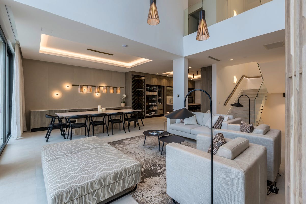 Spacious open-concept living area