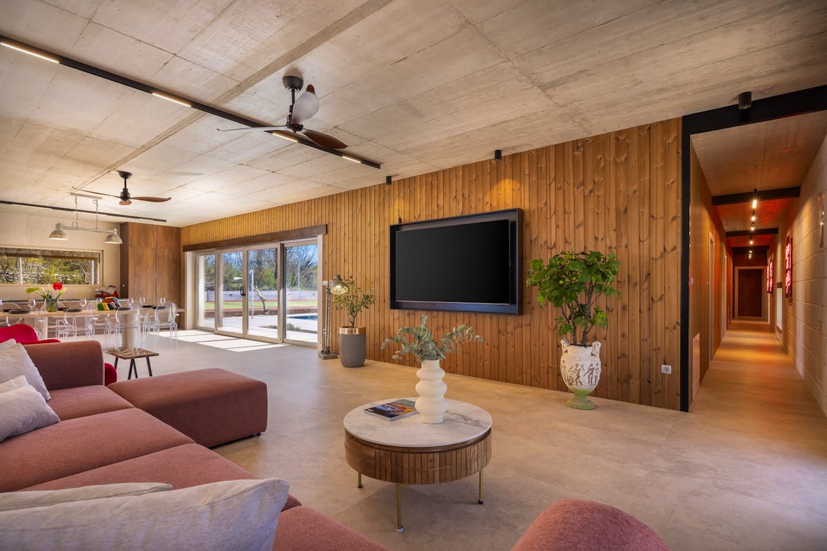 Spacious interior of the newly built stone villa near Split for sale