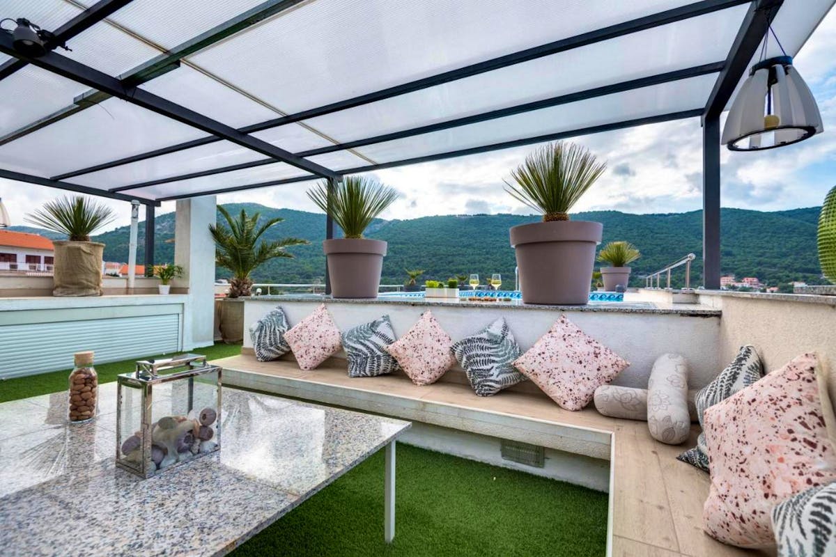 Lounge area of the holiday home near Šibenik for sale