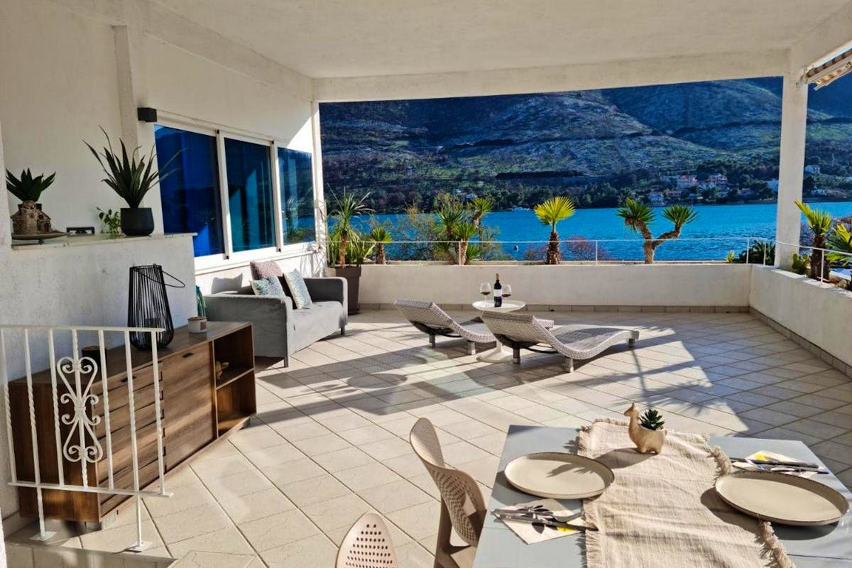 Spacious terrace with open sea view