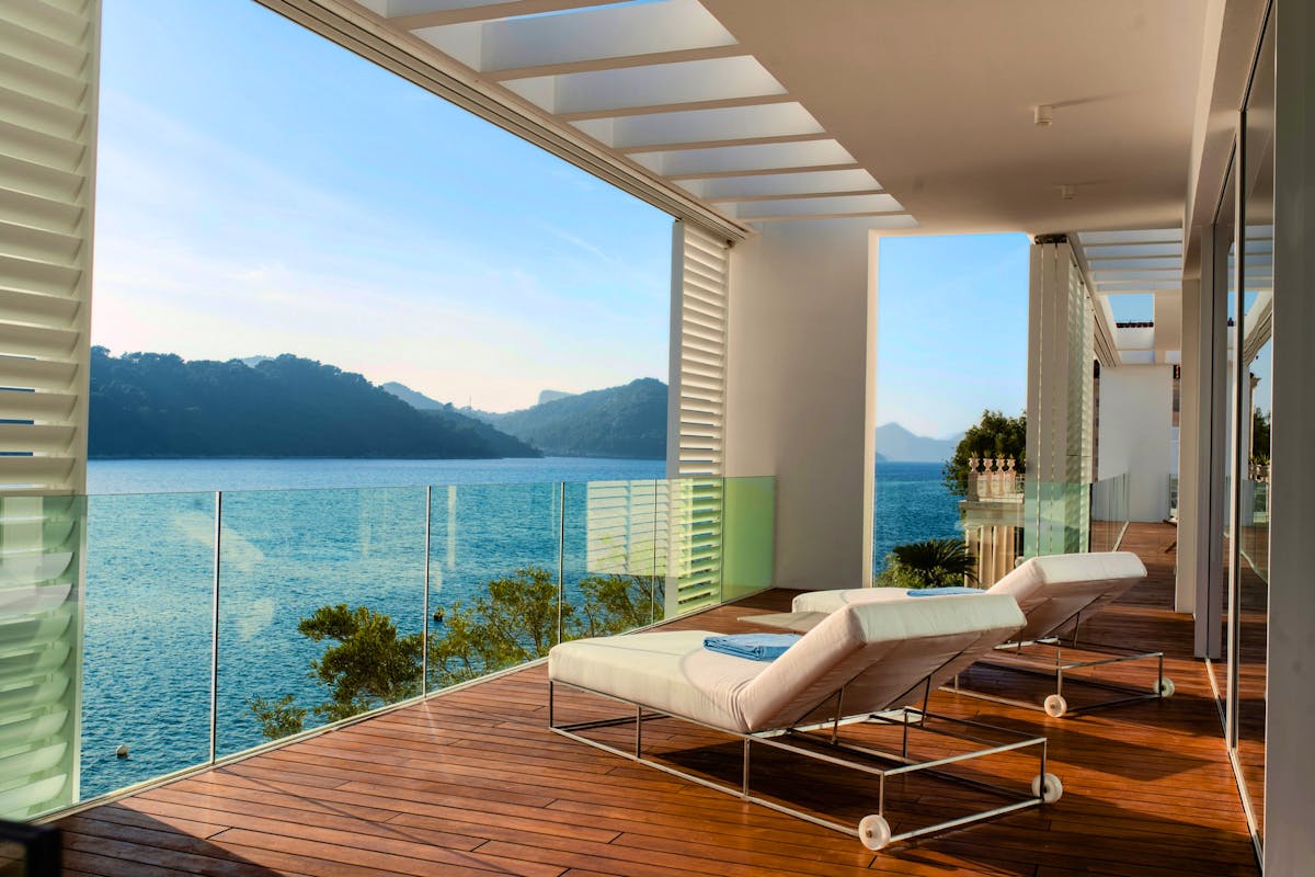 Open sea view from one of the villas