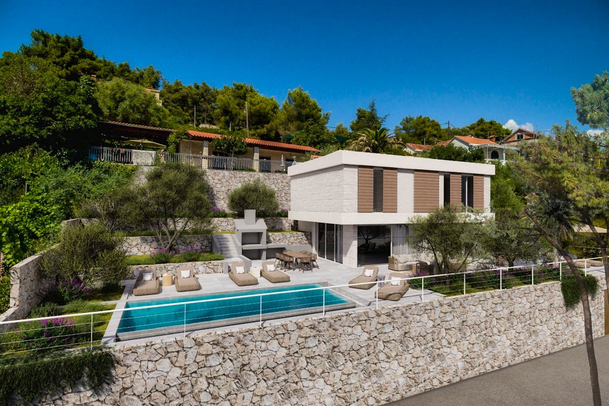 Stone villa with swimming pool on Brač for sale