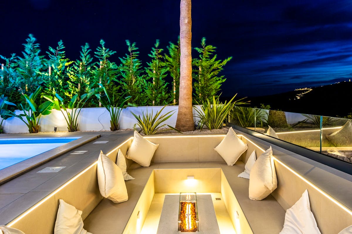 Fire pit with a sea view