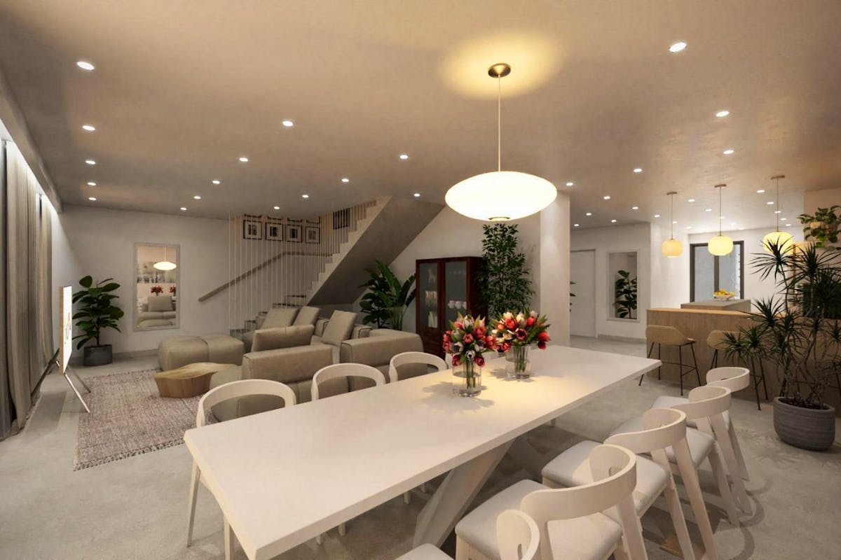 Stylish kitchen and dining area